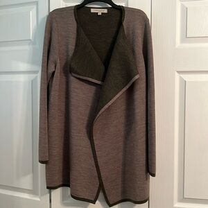 Italian Brown Draped Cardigan Sweater